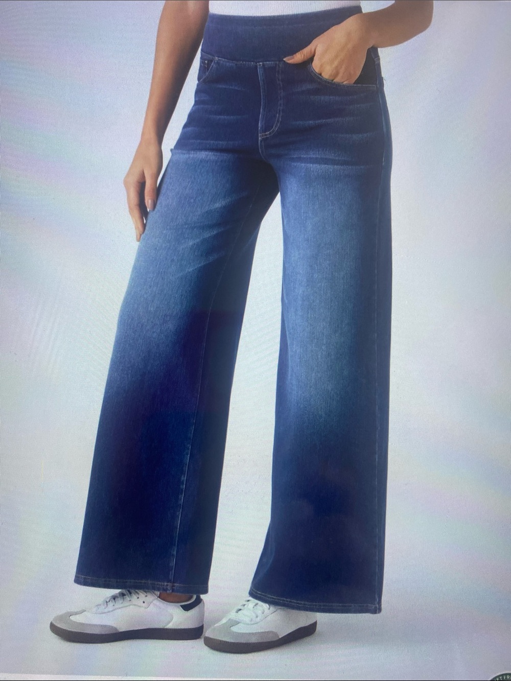 SMALL (PETITE). HALARA FLEX BAGGY WIDE LEG DISTRESSED JEANS